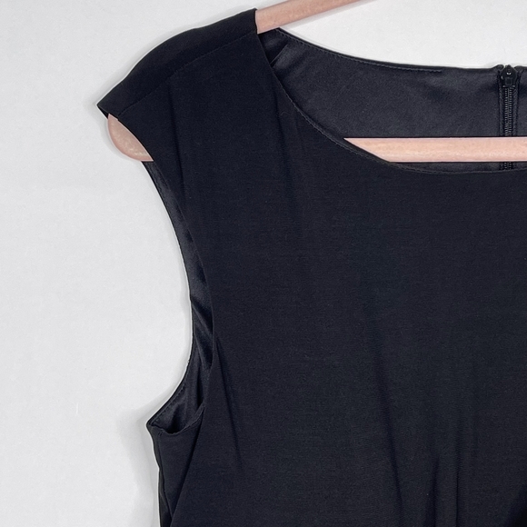 2/$30 Eliza J Tulip Wrap Dress 12 Black Sleeveless Pleated Lined #6567 - Picture 6 of 13